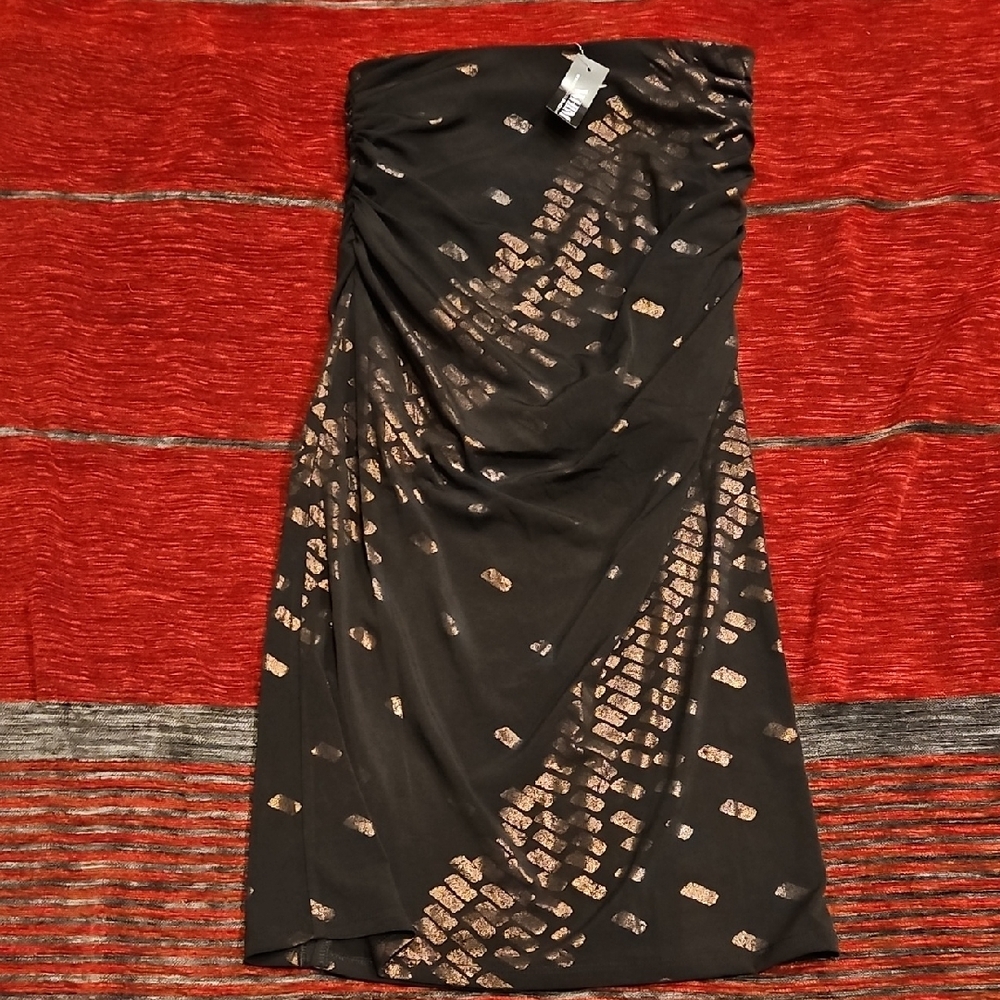 NWT White House Black Market Metallic Foil Print Midi Pencil Skirt XS - Picture 4 of 8